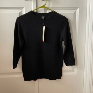 Talbots Black Pure Cashmere Crew Neck Sweater
